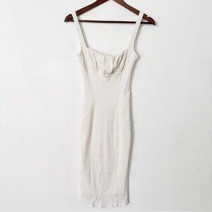 Capulet Ivory Pleated midi dress medium